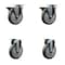 Service Caster 5'' Gray Poly Wheel Swivel Top Plate Caster Set with 2 Posi Brakes 2 Rigid, 4PK SCC-20S514-PPUB-PLB-2-R-2 - alternate 1